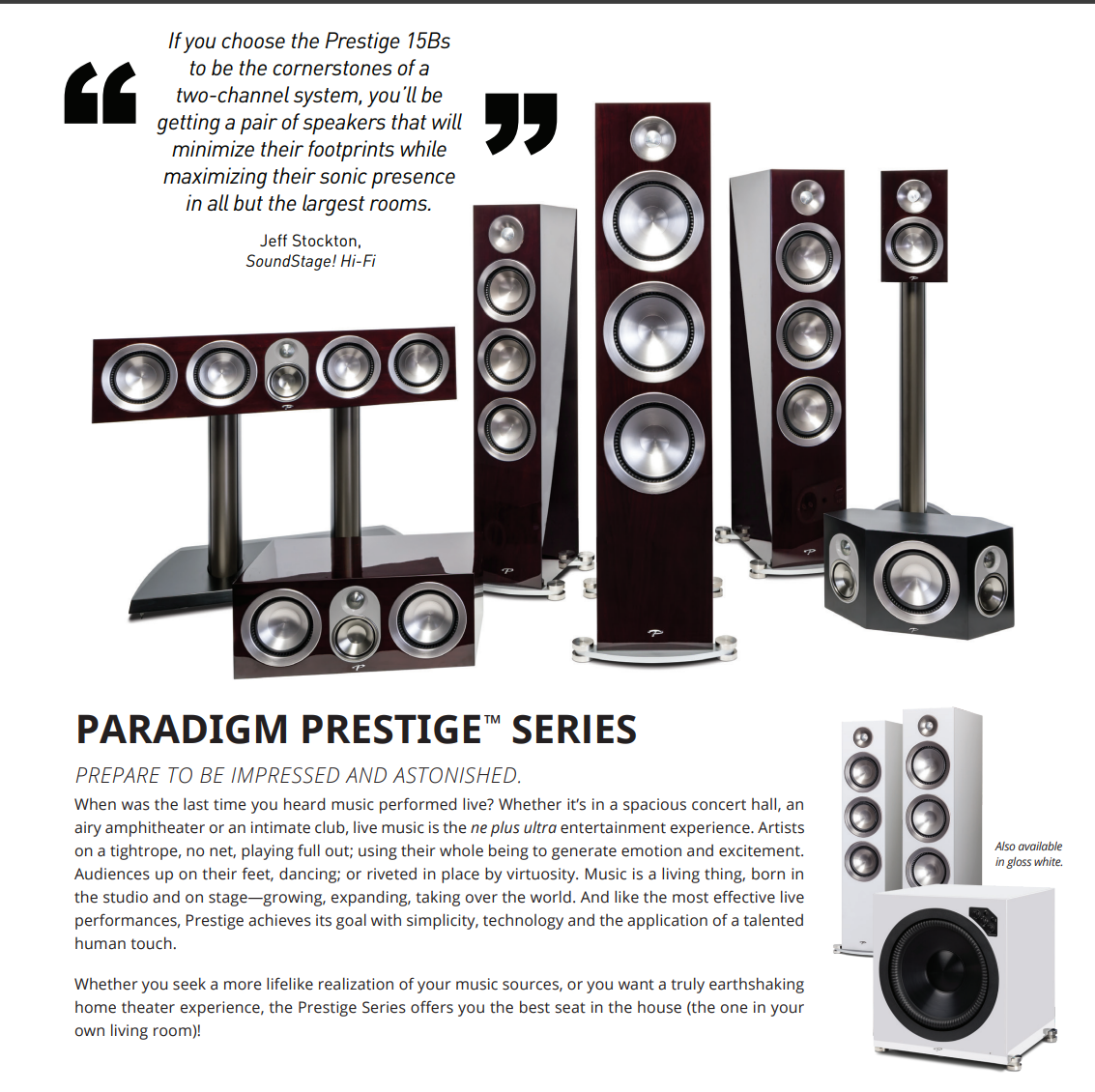 Paradigm 15B Bookshelf Loudspeakers - (Each - Must Buy in Pairs)